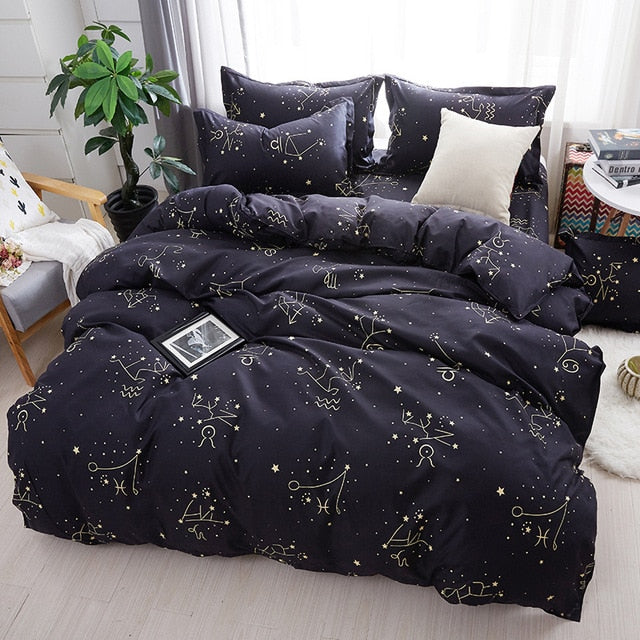 Fashion Simple Style home bedding sets bed linen duvet cover flat sheet Bedding Set Winter Full King Single Queen,bed set 2019