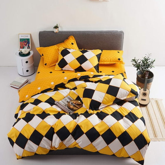 Fashion Simple Style home bedding sets bed linen duvet cover flat sheet Bedding Set Winter Full King Single Queen,bed set 2019