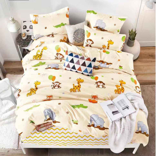 Alanna Printed Solid bedding sets  Home Bedding Set 4-7pcs High Quality Lovely Pattern with Star tree flower