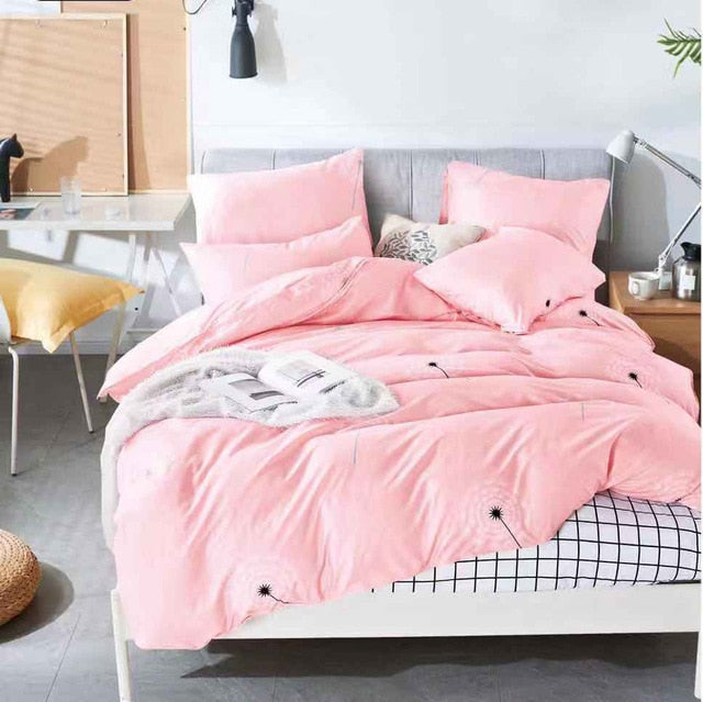 Alanna Printed Solid bedding sets  Home Bedding Set 4-7pcs High Quality Lovely Pattern with Star tree flower