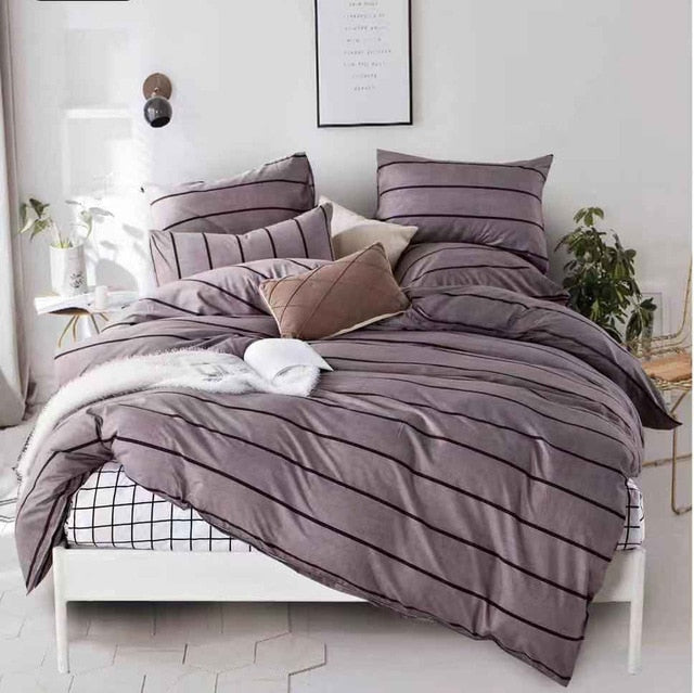 Alanna Printed Solid bedding sets  Home Bedding Set 4-7pcs High Quality Lovely Pattern with Star tree flower