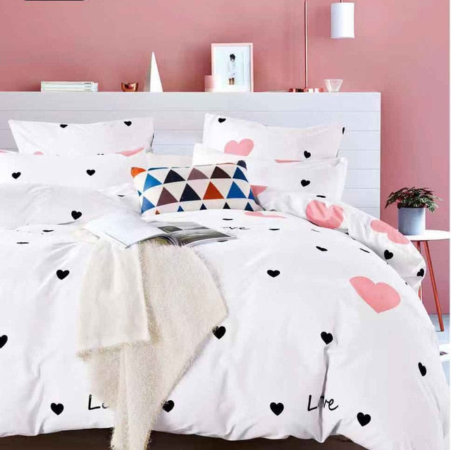 Alanna Printed Solid bedding sets  Home Bedding Set 4-7pcs High Quality Lovely Pattern with Star tree flower