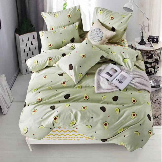 Alanna Printed Solid bedding sets  Home Bedding Set 4-7pcs High Quality Lovely Pattern with Star tree flower