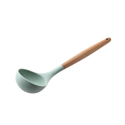 1PC Silicone Wood Turner Soup Spoon Spatula Brush Scraper Pasta Server Egg Beater Kitchen Cooking Tools Kitchenware Green/Black
