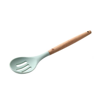 1PC Silicone Wood Turner Soup Spoon Spatula Brush Scraper Pasta Server Egg Beater Kitchen Cooking Tools Kitchenware Green/Black
