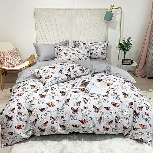 Silky Egyptian cotton Yellow Chinoiserie style Birds Flowers Duvet Cover Bed sheet Fitted sheet set King Size Queen Bedding Set