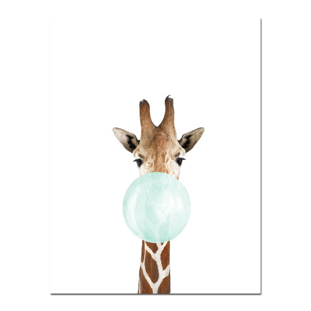 NICOLESHENTING Baby Animal Zebra Girafe Canvas Poster Nursery Wall Art Print Painting Nordic Picture Children Bedroom Decoration