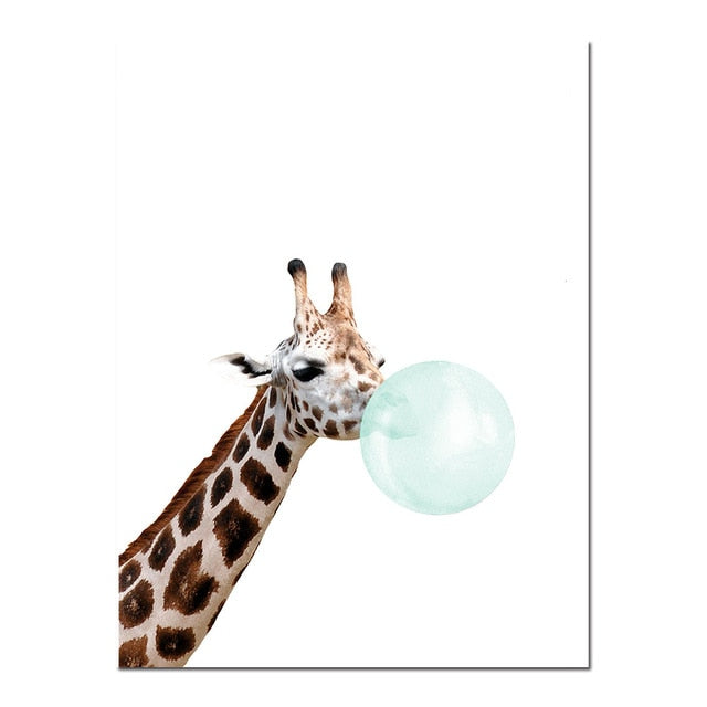 NICOLESHENTING Baby Animal Zebra Girafe Canvas Poster Nursery Wall Art Print Painting Nordic Picture Children Bedroom Decoration