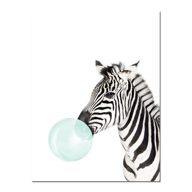 NICOLESHENTING Baby Animal Zebra Girafe Canvas Poster Nursery Wall Art Print Painting Nordic Picture Children Bedroom Decoration