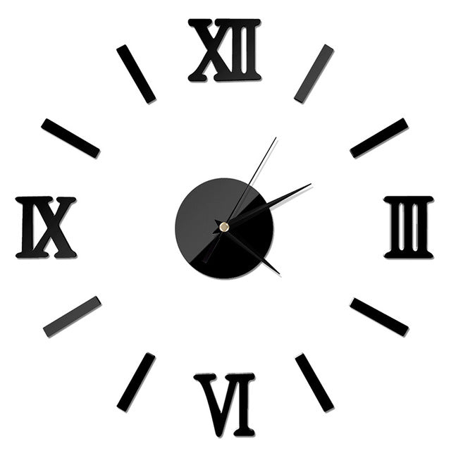 Wall Clock Pattern Luxury Large DIY 3D Decorative Wall Sticker Home Decor Clock Living Room Home Decoration Mirror Art Designer