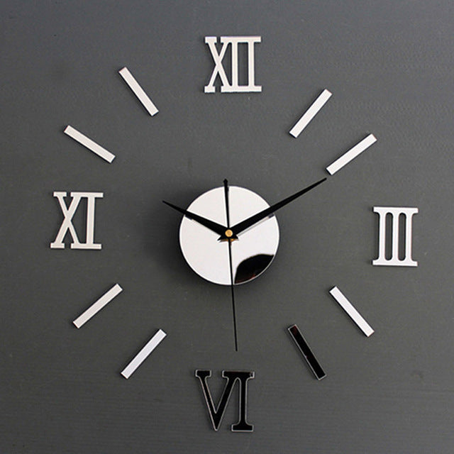 Wall Clock Pattern Luxury Large DIY 3D Decorative Wall Sticker Home Decor Clock Living Room Home Decoration Mirror Art Designer