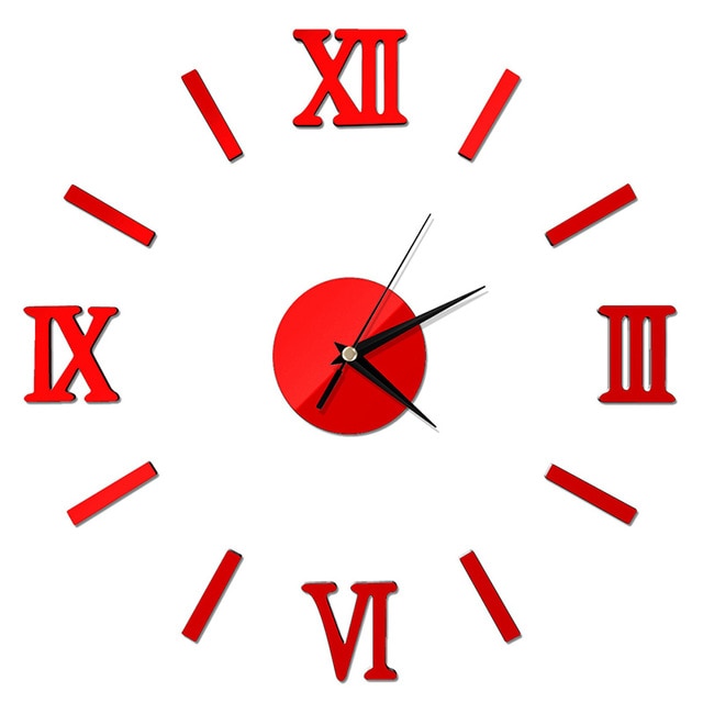 Wall Clock Pattern Luxury Large DIY 3D Decorative Wall Sticker Home Decor Clock Living Room Home Decoration Mirror Art Designer