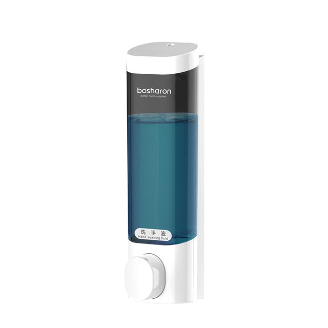 Liquid Soap Dispenser Wall Mount 300ml Bathroom Accessories Plastic Detergent Shampoo Dispensers Double Hand Kitchen Soap Bottle