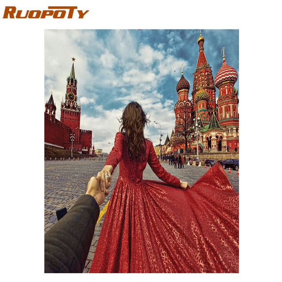 RUOPOTY Frame Lovers Figure DIY Painting By Numbers Acrylic Canvas Painting Home Decoration Unique Gift Modern Wall Art Picture