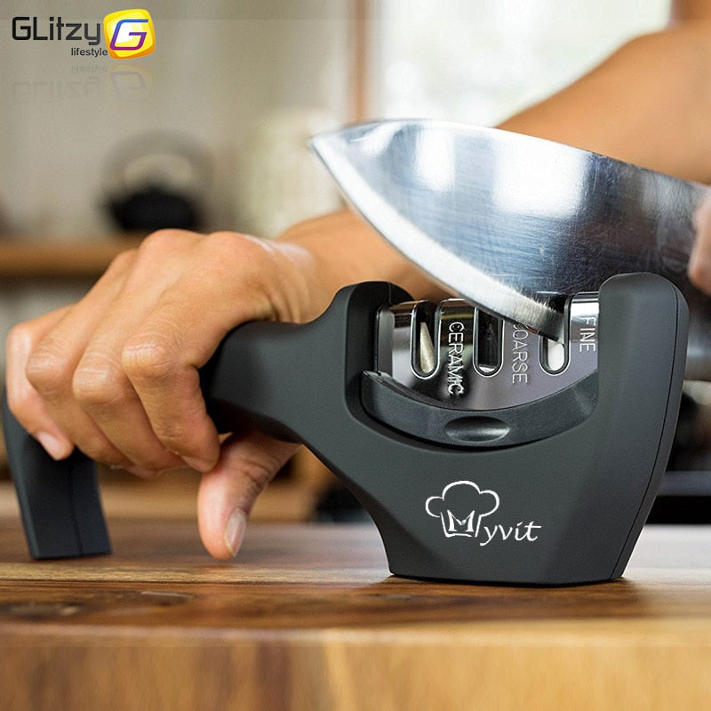 Knife Sharpener 3 Stages Professional Kitchen Sharpening Stone Grinder knives Whetstone Tungsten Diamond Ceramic Sharpener Tool