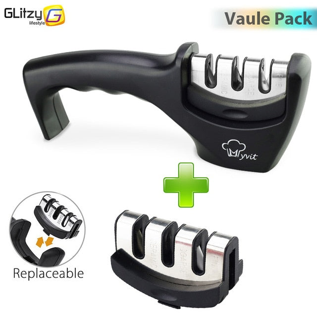 Knife Sharpener 3 Stages Professional Kitchen Sharpening Stone Grinder knives Whetstone Tungsten Diamond Ceramic Sharpener Tool