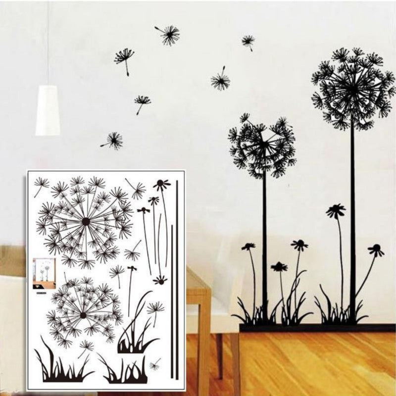 50*70cm Beautiful Dandelion Wall Stickers Living Room Bedroom Dream Of Flying Wall Sticker Home Decor Sticker On The Wall Decals