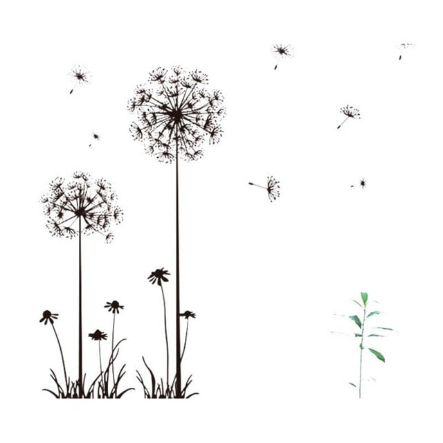 50*70cm Beautiful Dandelion Wall Stickers Living Room Bedroom Dream Of Flying Wall Sticker Home Decor Sticker On The Wall Decals
