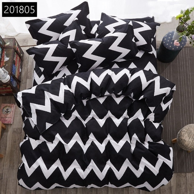Custom Soft Bedding Sets USA Russia Europe King Queen Size Duvet Cover Set Soft Sheet Set Single 200*200 bed linen Black Star