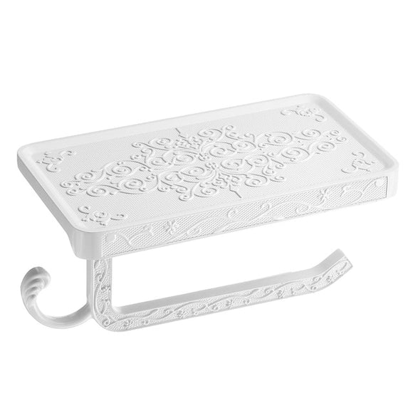 Antique Carved Zinc Alloy Bathroom Paper Mobile Phone Holder With Shelf Bathroom Towel Rack Toilet Paper Holder Tissue Boxes