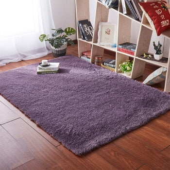 Living room coffee table blanket Nordic style long hair carpet  bedroom bedside mat  Thickened washed silk hair non-slip rug