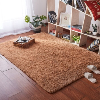 Living room coffee table blanket Nordic style long hair carpet  bedroom bedside mat  Thickened washed silk hair non-slip rug