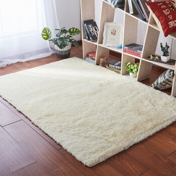 Living room coffee table blanket Nordic style long hair carpet  bedroom bedside mat  Thickened washed silk hair non-slip rug