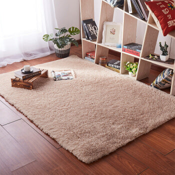 Living room coffee table blanket Nordic style long hair carpet  bedroom bedside mat  Thickened washed silk hair non-slip rug