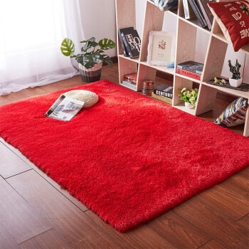Living room coffee table blanket Nordic style long hair carpet  bedroom bedside mat  Thickened washed silk hair non-slip rug