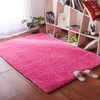 Living room coffee table blanket Nordic style long hair carpet  bedroom bedside mat  Thickened washed silk hair non-slip rug