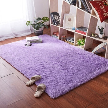 Living room coffee table blanket Nordic style long hair carpet  bedroom bedside mat  Thickened washed silk hair non-slip rug