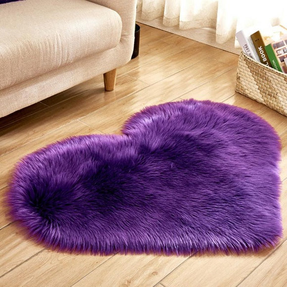 Lovely Sweet Love Heart Shape Carpet Faux Fur Antiskid Doormats Floor Rugs Decor for Bedroom Kitchen Living Room #125