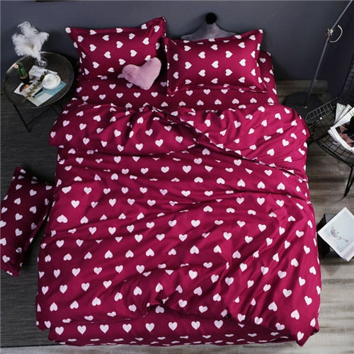 2019 summer bedding set green duvet cover bed set geometric flat sheet reindeer bedclothes 4pcs bed linenset Nordic home textile