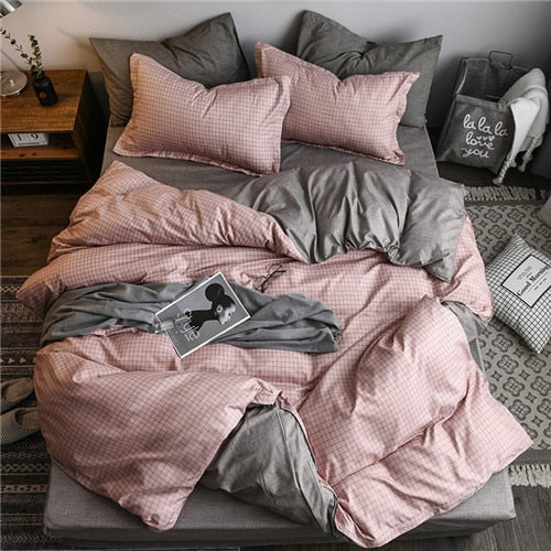 2019 summer bedding set green duvet cover bed set geometric flat sheet reindeer bedclothes 4pcs bed linenset Nordic home textile