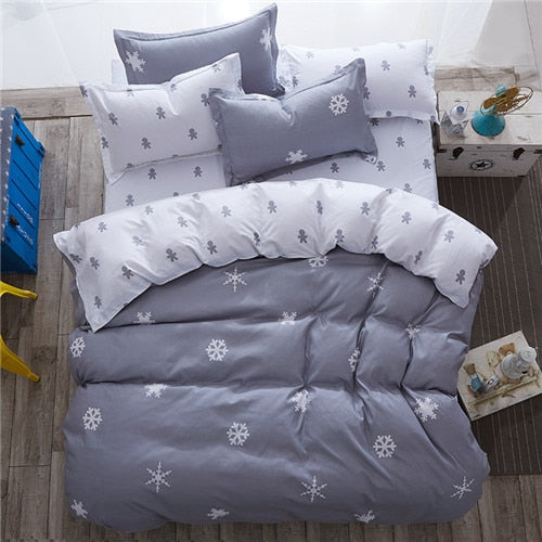 2019 summer bedding set green duvet cover bed set geometric flat sheet reindeer bedclothes 4pcs bed linenset Nordic home textile