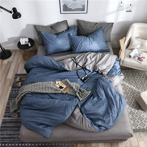 2019 summer bedding set green duvet cover bed set geometric flat sheet reindeer bedclothes 4pcs bed linenset Nordic home textile