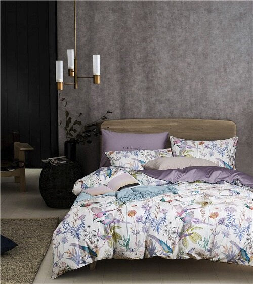 Egyptian Cotton Soft Duvet Cover Fitted/Bed sheet set Multi Color Flamingo Paisley Bedding Set Twin Queen King size 4Pieces