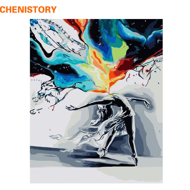 CHENISTORY Pre-Framed Landscape DIY Painting By Numbers Modern Wall Art Picture Acrylic Paint On Canvas For Home Decors Artwork