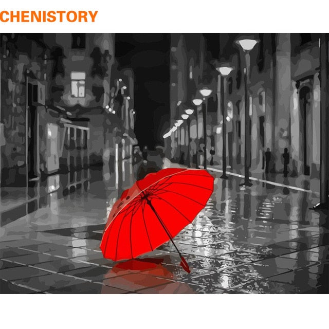 CHENISTORY Pre-Framed Landscape DIY Painting By Numbers Modern Wall Art Picture Acrylic Paint On Canvas For Home Decors Artwork