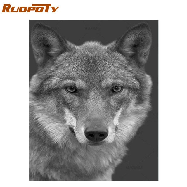 RUOPOTY Frame Abstract Deer DIY Painting By Numbers Animals Modern Home Wall Art Picture By Numbers Acrylic Paint On Canvas Home