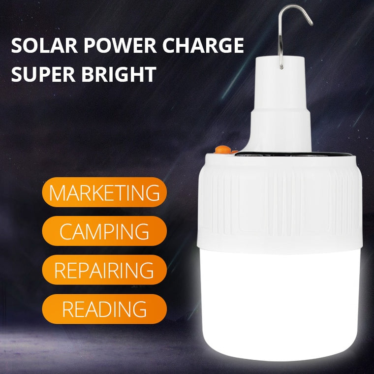 SHENYU Rechargeable LED Bulb Lamp Solar Charge Portable Emergency Night Market Light Outdoor Camping Home